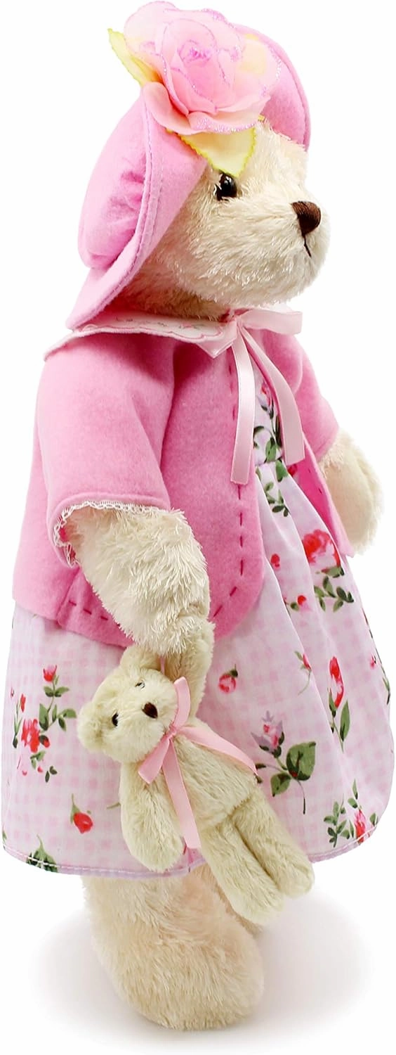 oitscute Teddy Bears Baby Cute Soft Plush Stuffed Animal Toy for Girl Women 16" (Pink Flower Pastoral Style)