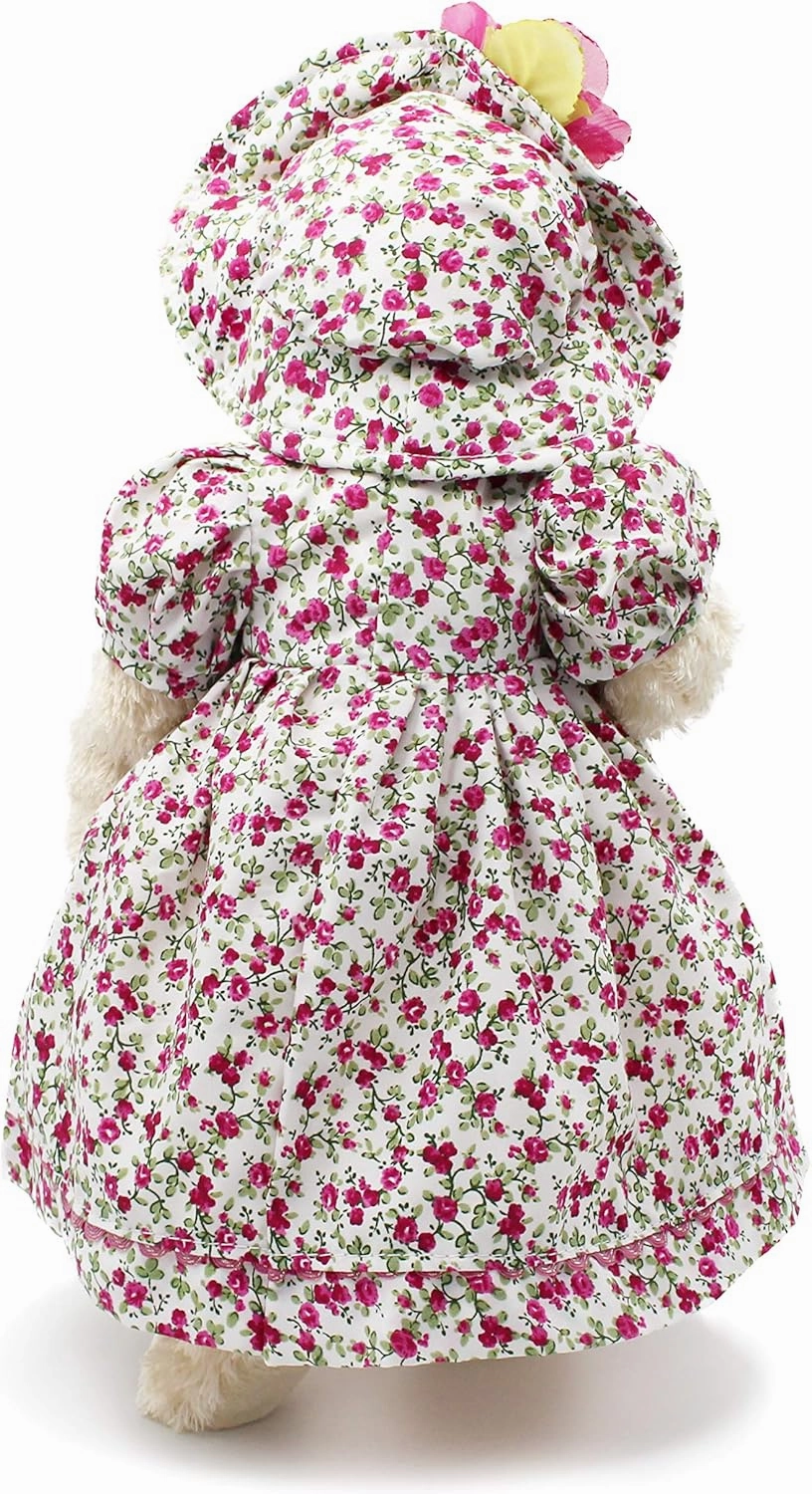 oitscute Teddy Bears Baby Cute Soft Plush Stuffed Animal Toy for Girl Women 16" (Red Flower)