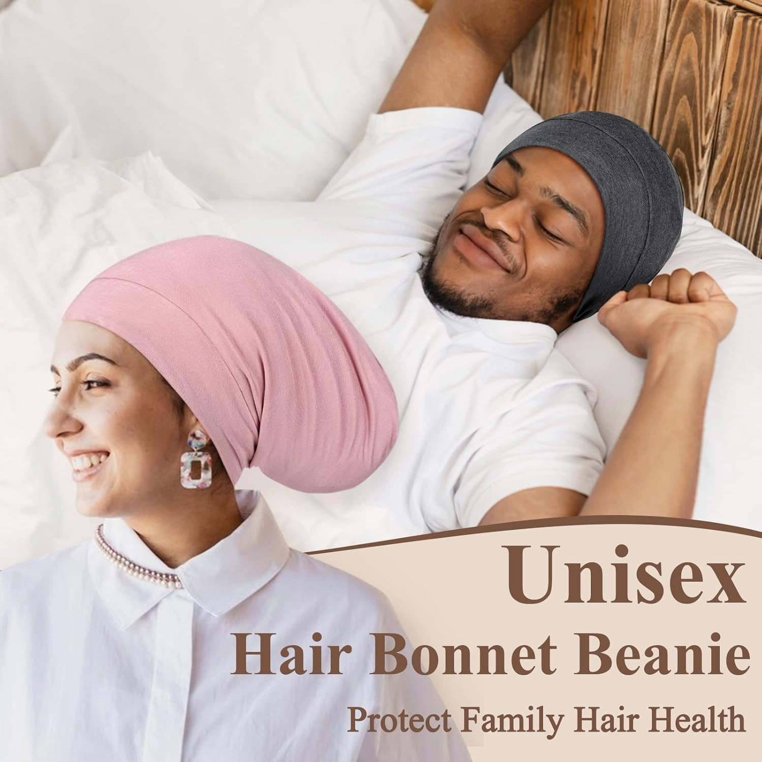 OLESILK 100% Mulberry Silk Bonnet for Sleeping Women, Silk Hair Wrap for Sleeping, Silk Sleep Bonnet for Women&Men, Real Silk, Not Satin Pink