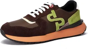 OPP Suede Leather Fashion Sneakers for Men Casual Lace-up Shoes Running Athletic Tennis Gym Sports Chocolate