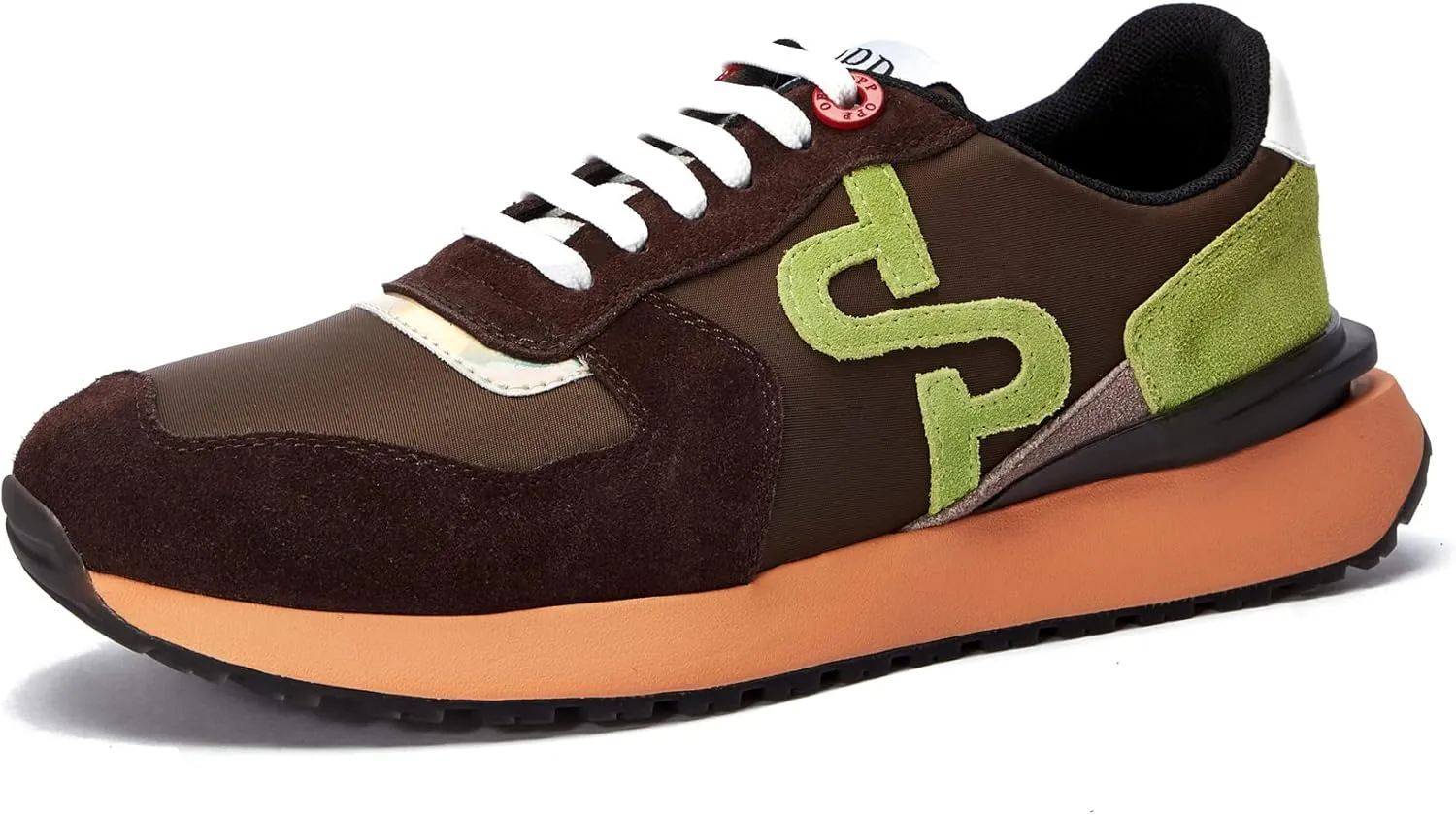 OPP Suede Leather Fashion Sneakers for Men Casual Lace-up Shoes Running Athletic Tennis Gym Sports Chocolate