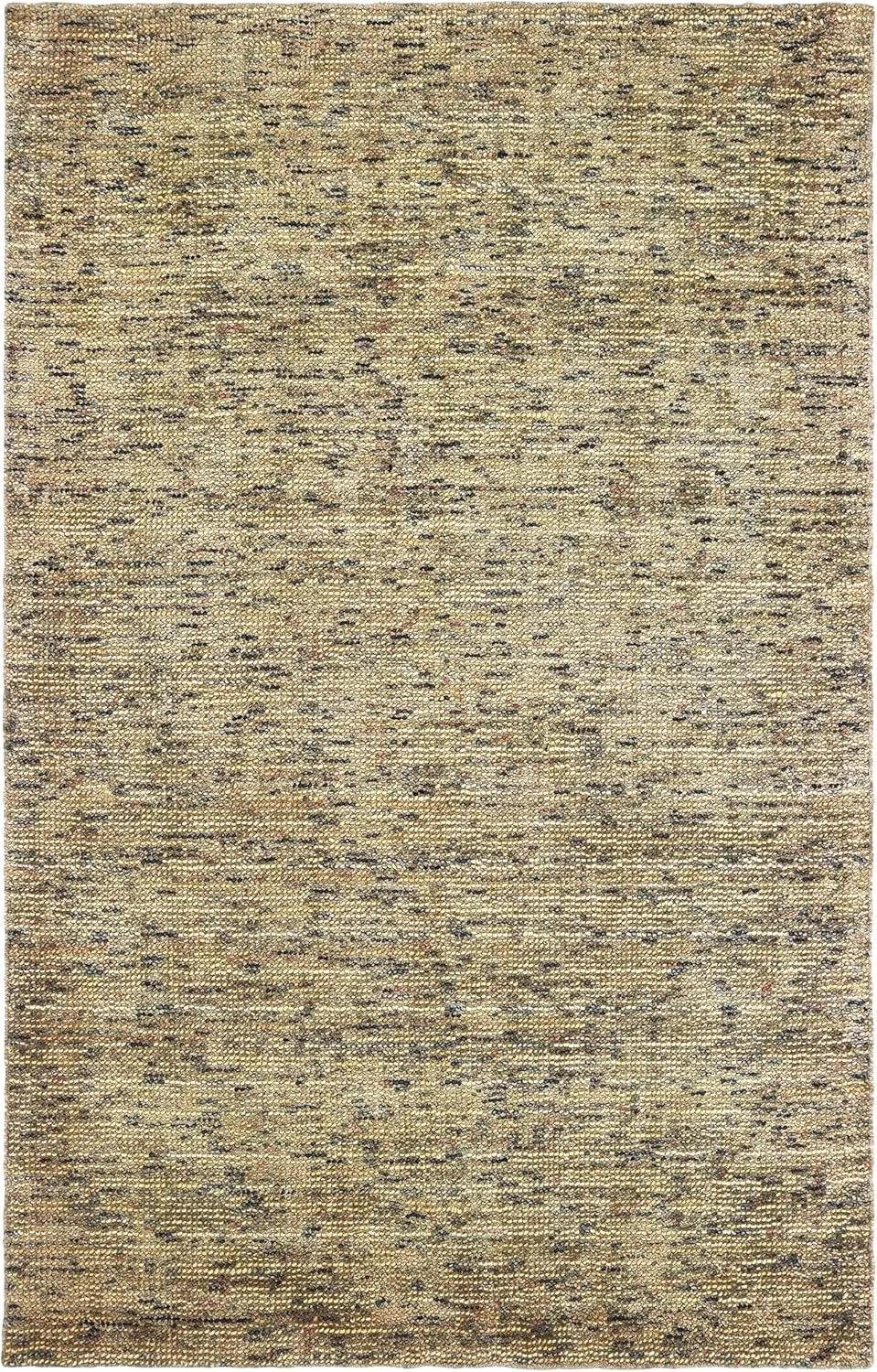 Oriental Weavers Lucent Hand-Made Wool Blend Area Rug - 45906-6' x 9' - in Gold/Green - Modern Style, Hand-Made Wool and Viscose Rugs, Dining, Living Room Rug