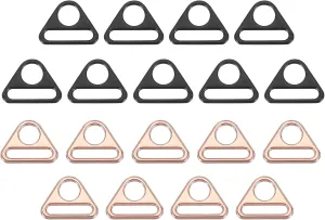 PATIKIL Triangle Buckle Adjuster, Triangle D Ring Metal Buckles with Bar Swivel Clip for Bag Strap Webbing Dog Tag Clip