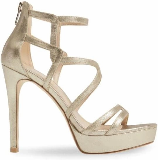 Pelle Moda Olympic Metallic Kid Suede Platinum Gold Sandals