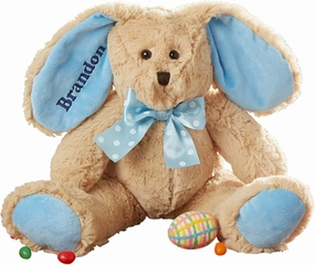 Personalization Universe Plush Some-Bunny Special Personalized Easter Bunny, Custom Stuffed Animal with Embroidered Name - Easter Basket Stuffer, Baby Gifts & Nursery Decor, Boys and Girls - Blue