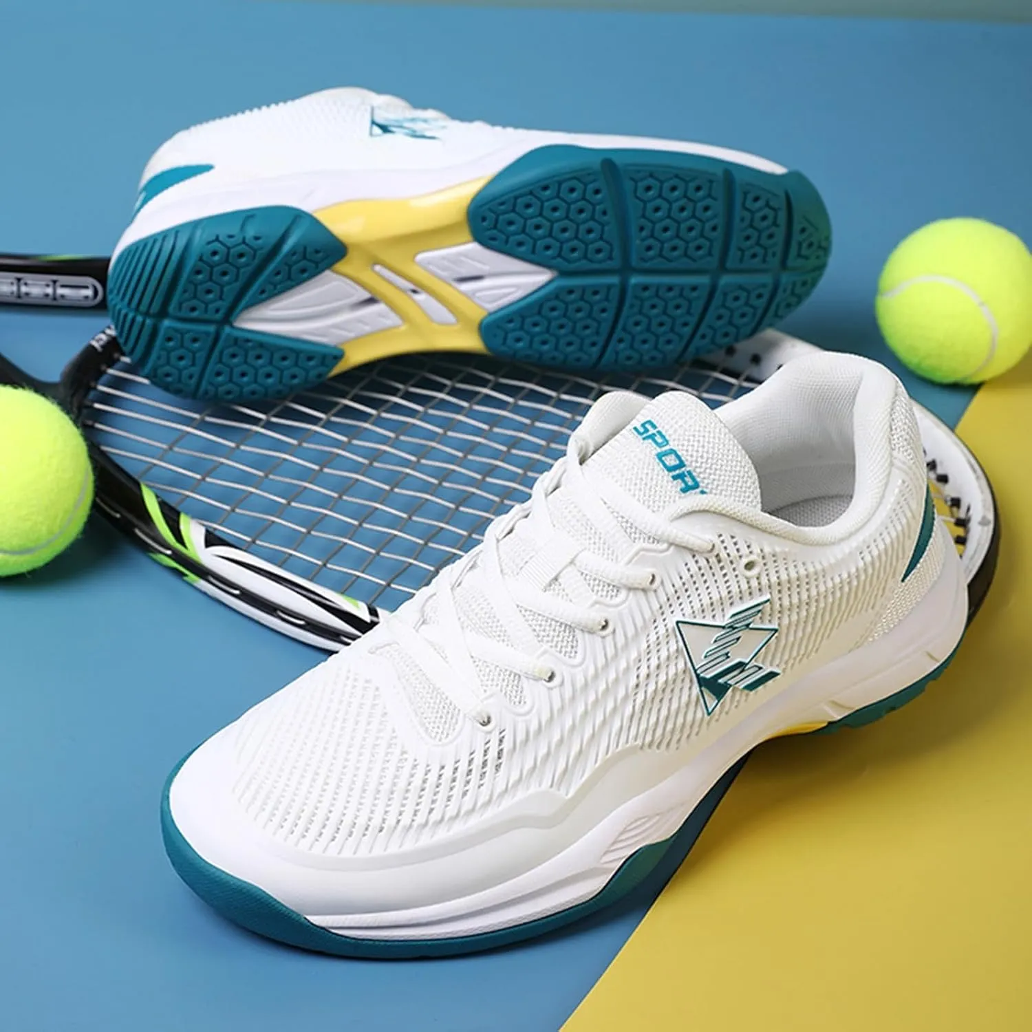 Pickleball Shoes for Mens Tennis Sneakers Racquetball Athletic Shoes Comfortable Lightweight Badminton Trainers