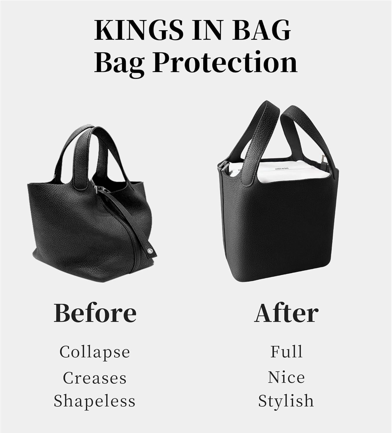 Pillow Insert for Picotin 18, Memory Foam Bag Pillow for Luxury Bag, Satin Soft Surface, Lightweight Shaper for Women Purse (Biscuit, PC18)
