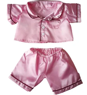 Pink Satin PJ's Clothes Outfit Fits Most 14" - 18" Build-A-Bear and Make Your Own Stuffed Animals