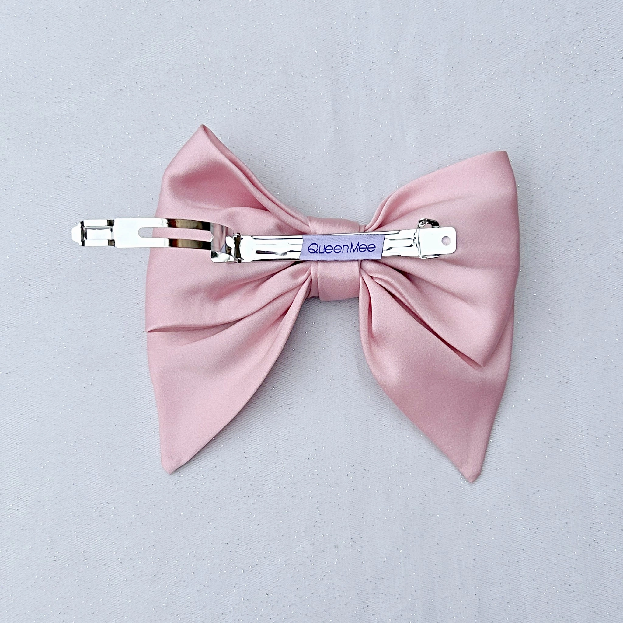 Pink Satin Hair Bow Pink Hair Clip