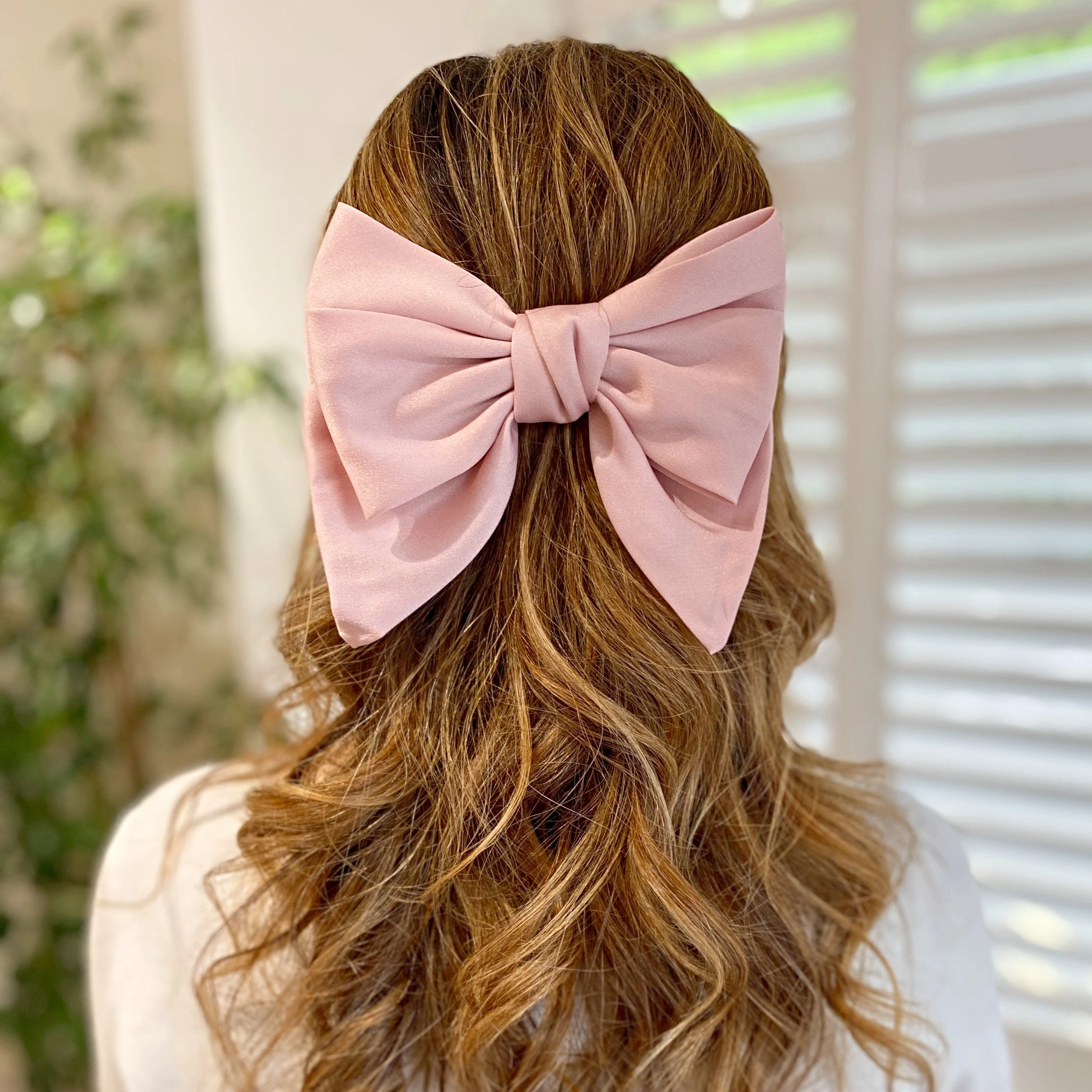 Pink Satin Hair Bow Pink Hair Clip