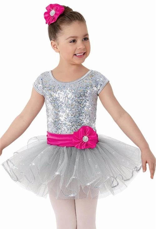 Pre-Owned Costume Weissman  8769 Int Child Silver Dress Ballet Sequin