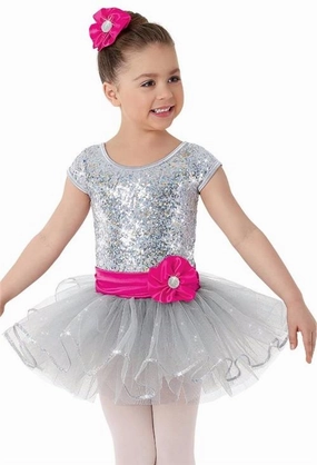 Pre-Owned Costume Weissman  8769 Int Child Silver Dress Ballet Sequin