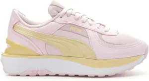 Puma Womens Cruise Rider Nu Satin Lace Up Sneakers Shoes Casual - Gold, Pink - Size 10 M, 38992301