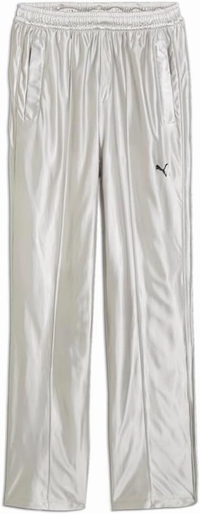 PUMA Mens T7 Oversized Metallic Pants Casual - Silver - Size S