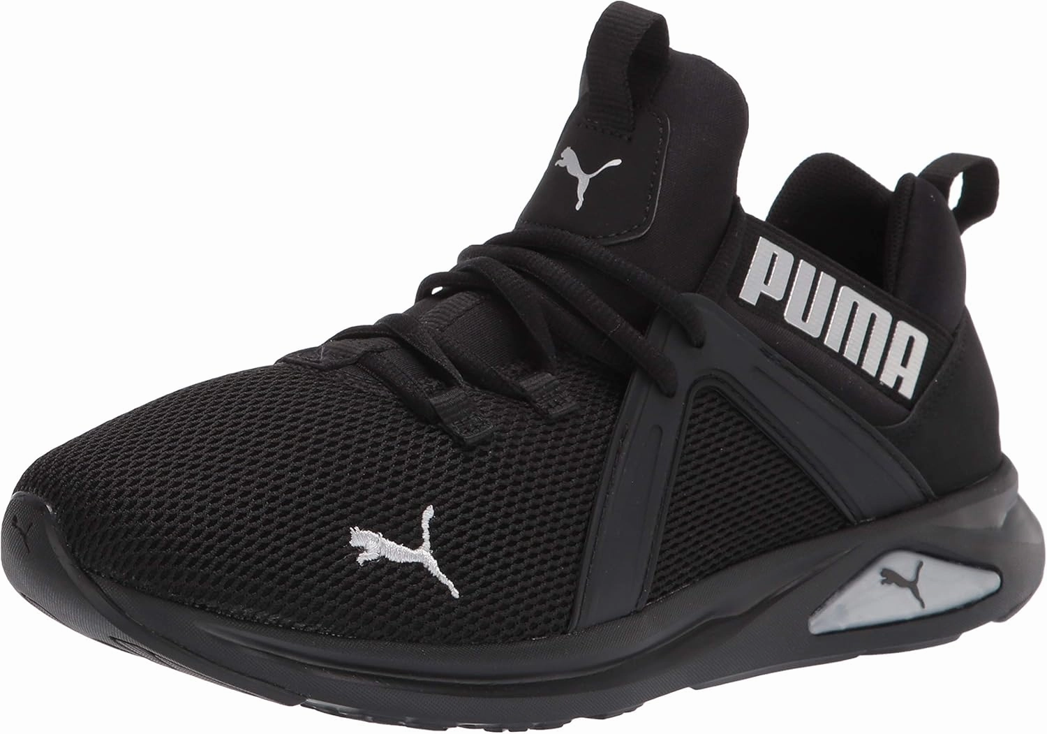 PUMA womens Enzo 2 Cross Trainer, Puma Black-metallic Silver, 5.5 US