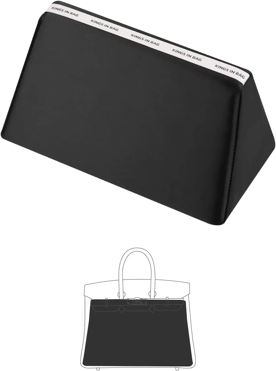 Purse Pillow for Birkin 25/30/35/40, Smooth Satin Bag Shaper Compatible with Hermes Birkin Bag, Memory Foam Pillows for Women Handbag, Lightweight Purse Stuffers for Shape(Black, BK25 Sellier)