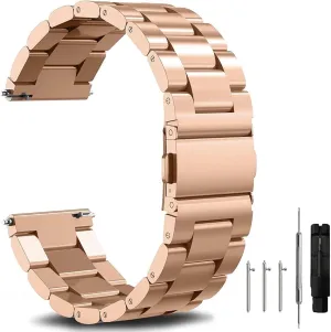 Quick Release Stainless Steel Watch Band Metal Matte Brushed Watch Strap 18mm 20mm 22mm Smartwatch Replacement Band Men Women