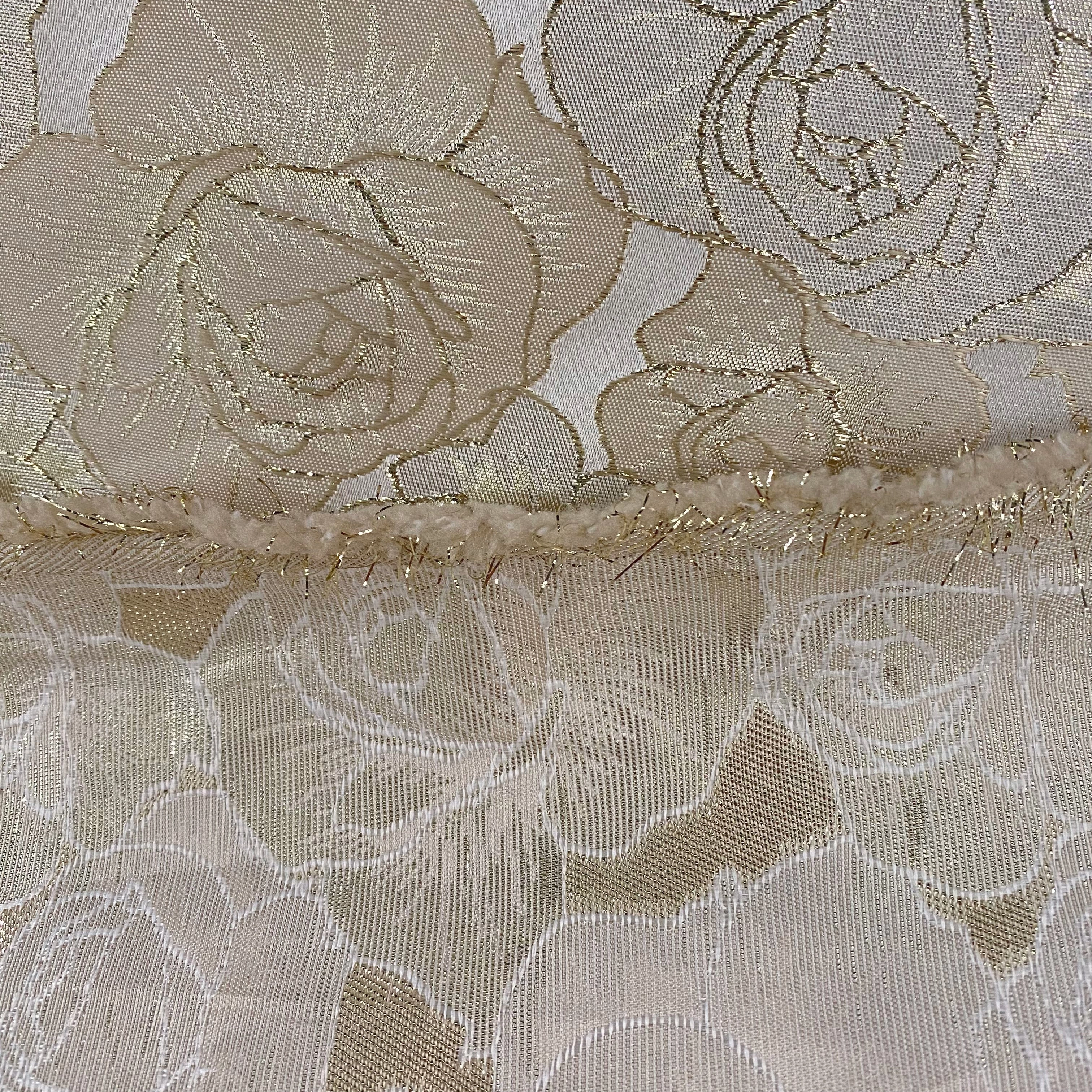 Raised Edge Rose Brocade - Metallic - Gold/Ivory