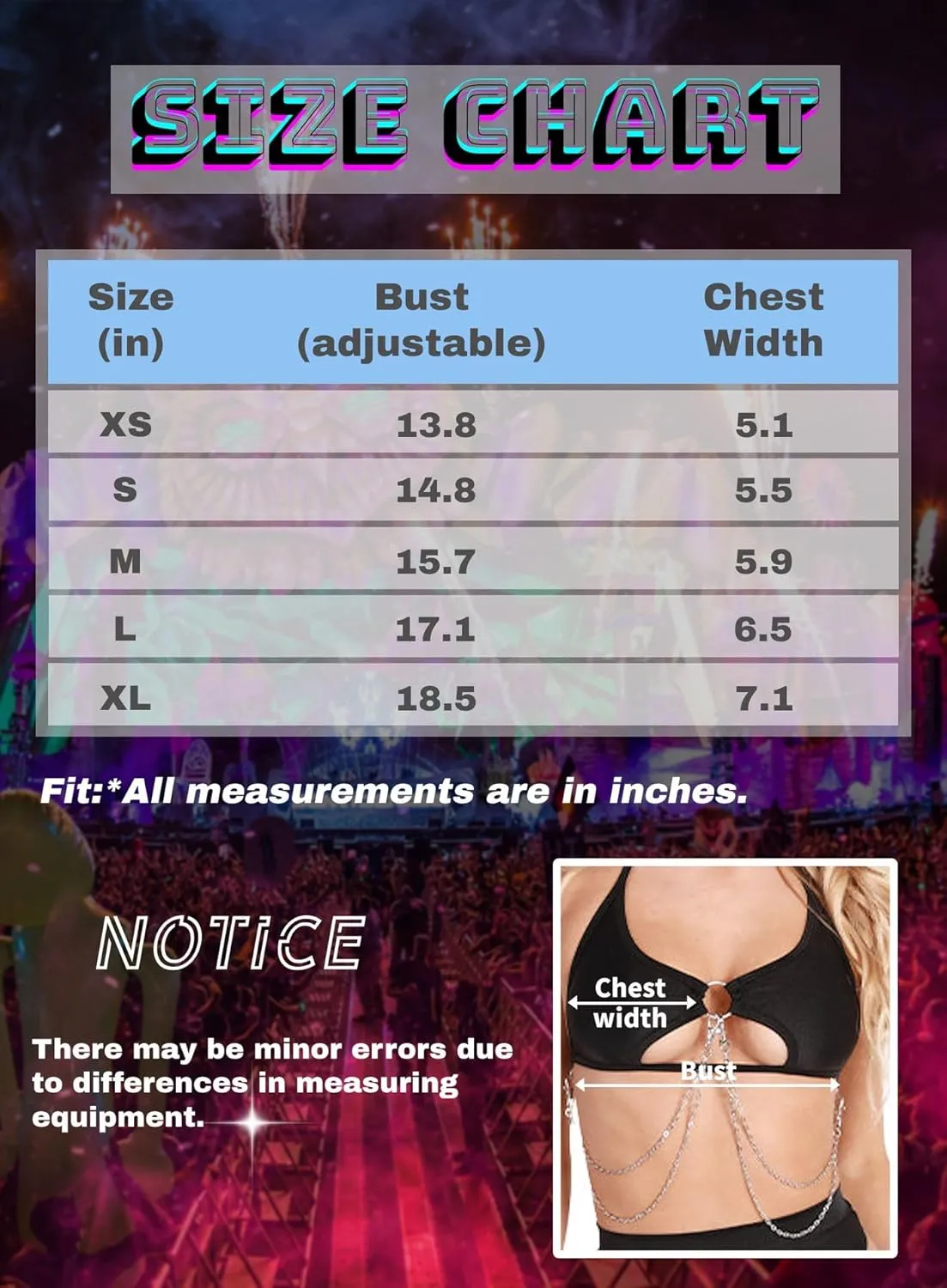 Rave Top for Women - Sexy EDC Festival Cutout Underboob Shirt Silver Chain Halter Bikini Bra Concert Tank Outfits