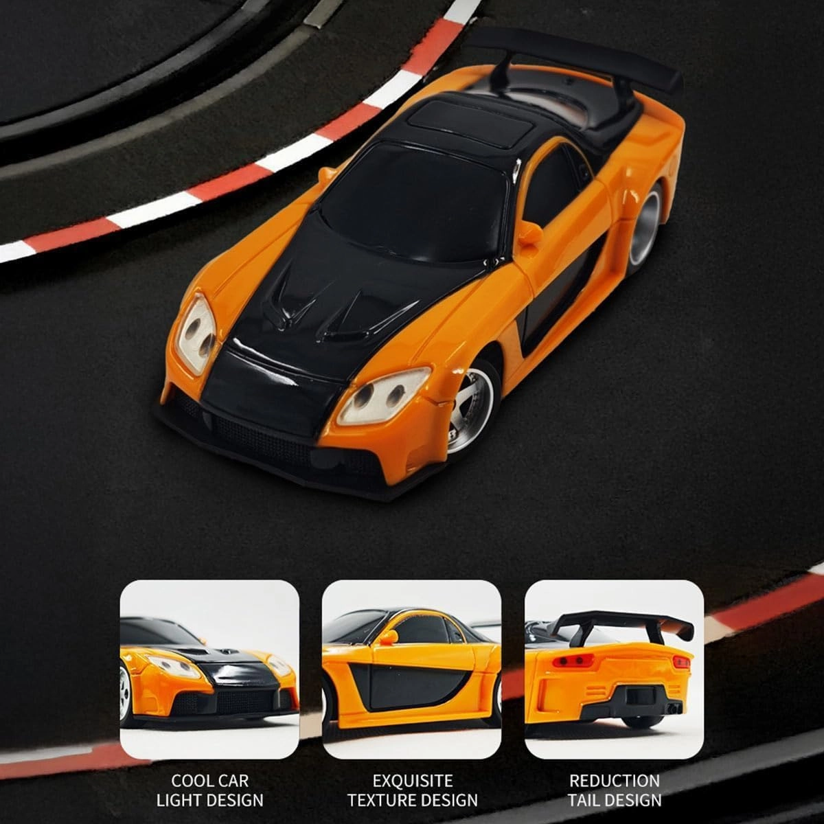 RC Drift Car for Adults, 1/43 Scale 2.4G 4WD Full Proportional Control Mini Electric Racing Drift Car with Lights Set, Ideal Gift for Racing Enthusiasts