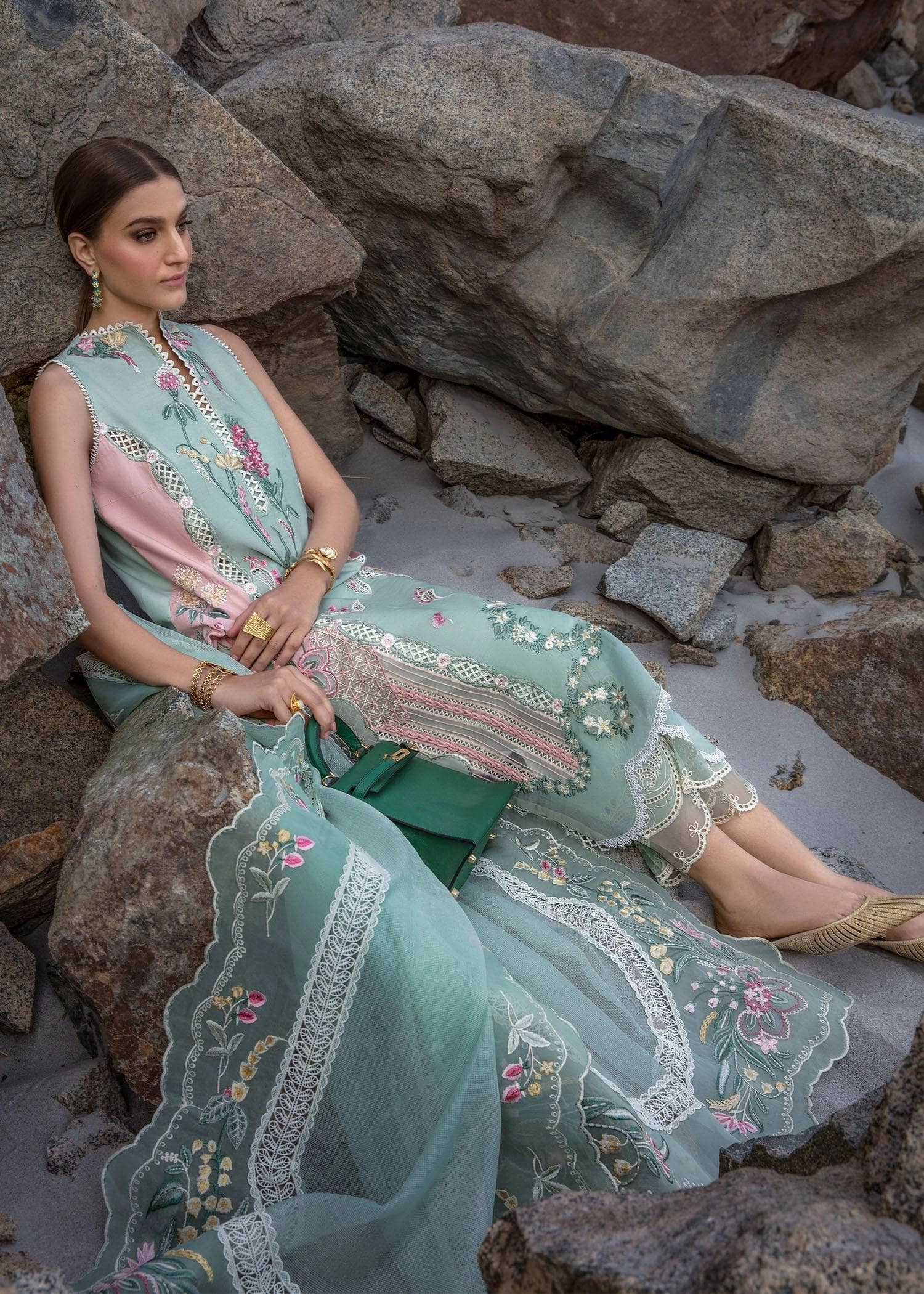 Restocked/Crimson Luxury Lawn 24/6A/Sea Foam
