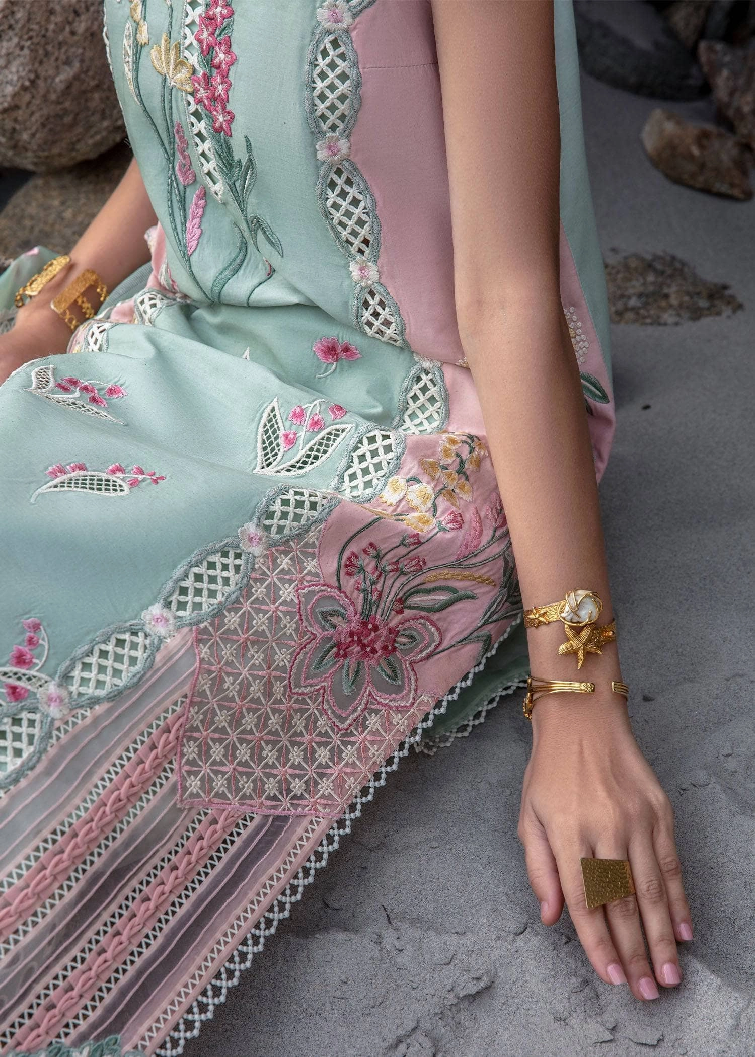 Restocked/Crimson Luxury Lawn 24/6A/Sea Foam