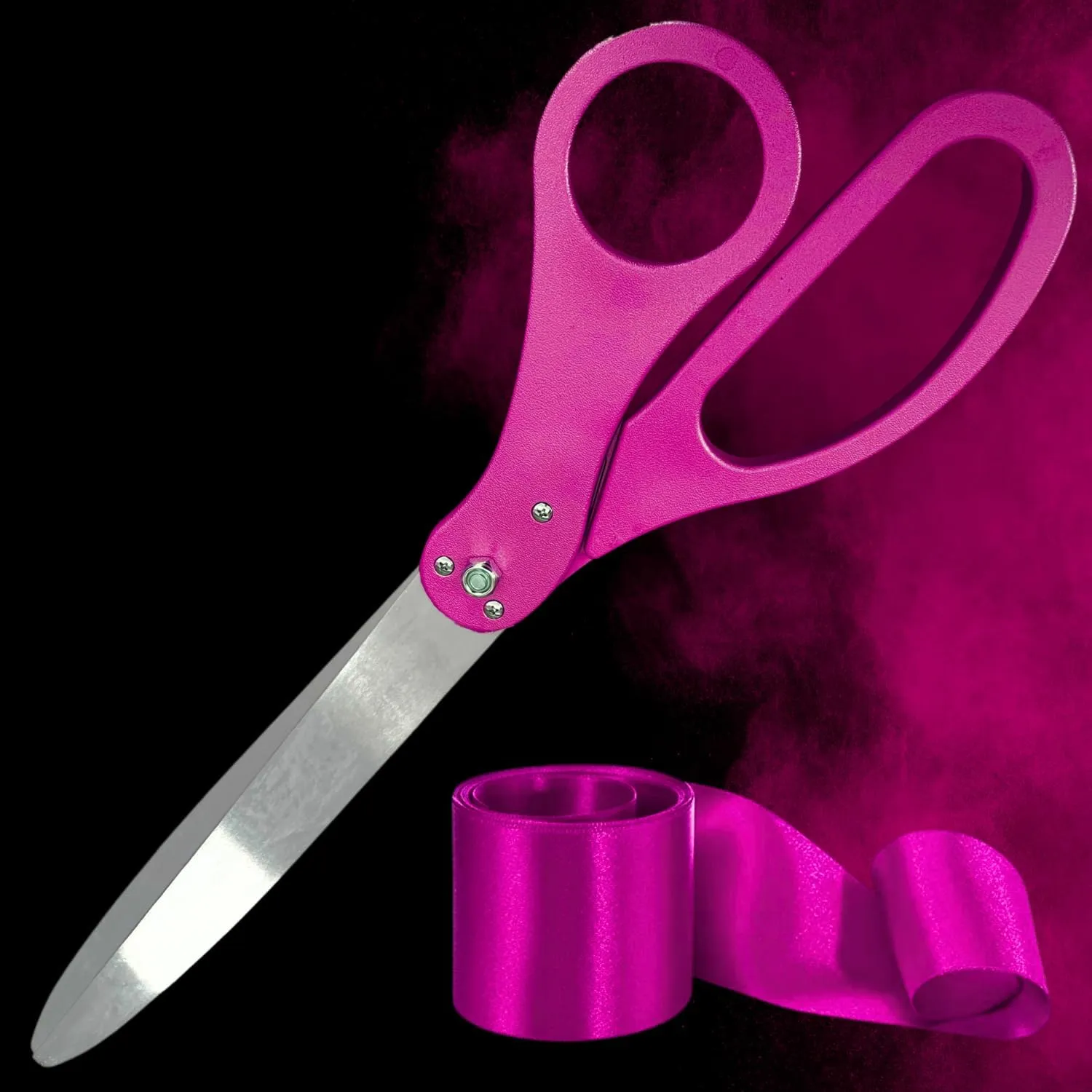 Ribbon Cutting Ceremony Kit — Pink Large Grand Opening Ribbon Cutting Ceremony Scissors 25'' and Gold Satin Ribbon for Grand Openings Ceremonies Special Events & Inaugurations