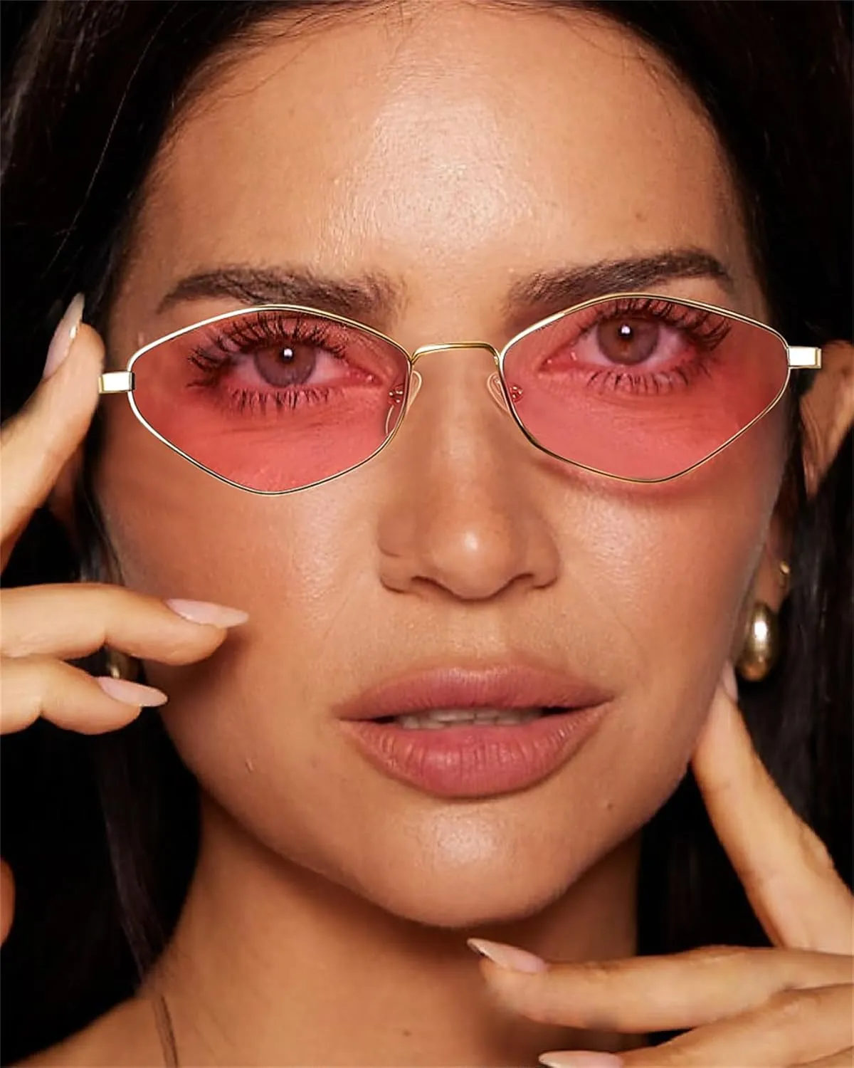 Rmerom Retro Irregular Metal Sunglasses for Women Men, 2025 Trendy Vintage 90s Chic Small Narrow Gold Frame Sun Glasses