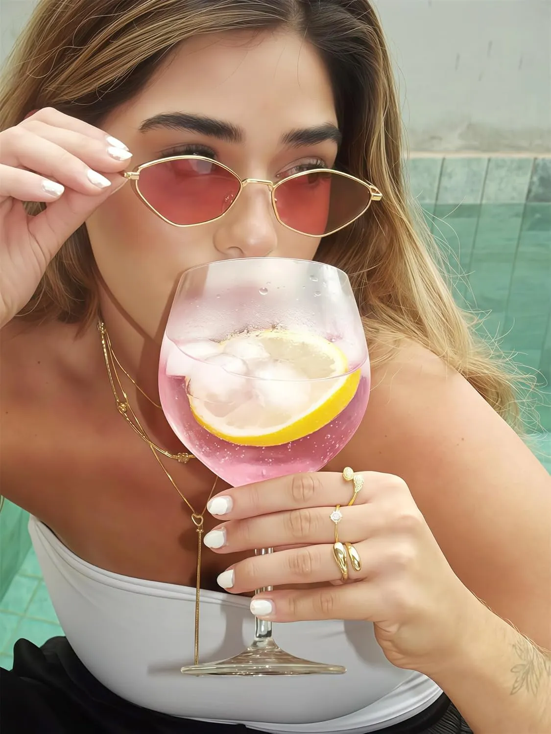 Rmerom Retro Irregular Metal Sunglasses for Women Men, 2025 Trendy Vintage 90s Chic Small Narrow Gold Frame Sun Glasses