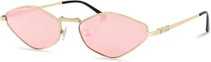 Rmerom Retro Irregular Metal Sunglasses for Women Men, 2025 Trendy Vintage 90s Chic Small Narrow Gold Frame Sun Glasses