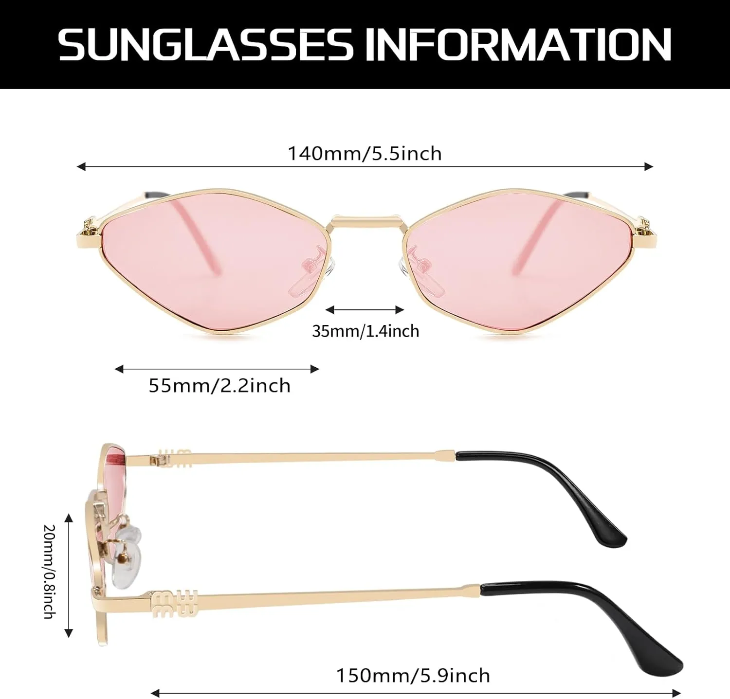 Rmerom Retro Irregular Metal Sunglasses for Women Men, 2025 Trendy Vintage 90s Chic Small Narrow Gold Frame Sun Glasses