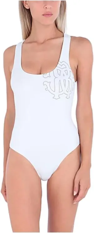 ROBERTO CAVALLI One-Piece Swimsuit, White, Size Small