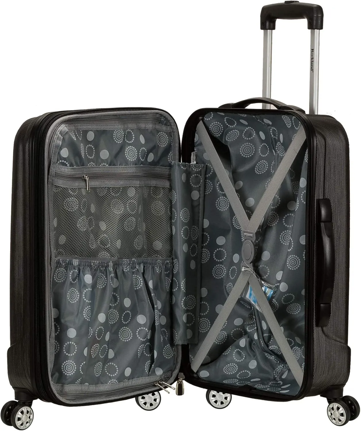 Rockland Melbourne Hardside Expandable Luggage with Spinner Wheels, Metallic, Carry-On 20"