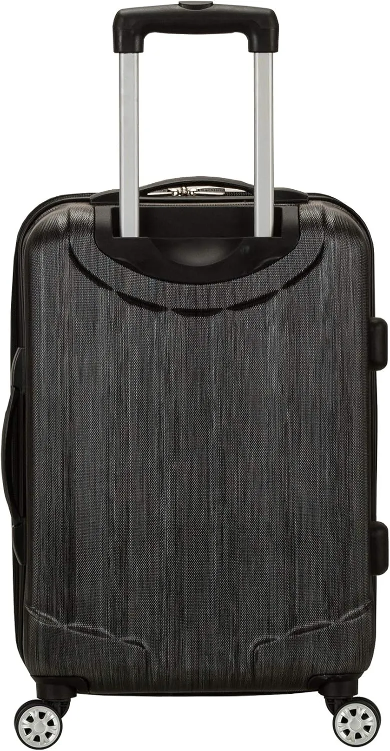 Rockland Melbourne Hardside Expandable Luggage with Spinner Wheels, Metallic, Carry-On 20"