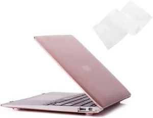 RUBAN Case Compatible with MacBook Air 13 Inch (Models: A1369 & A1466, Older Version 2010-2017 Release), Slim Snap On Hard Shell Protective Cover and Keyboard Cover, Rose Gold