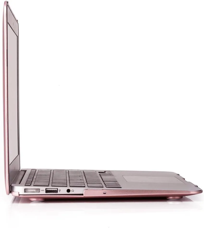RUBAN Case Compatible with MacBook Air 13 Inch (Models: A1369 & A1466, Older Version 2010-2017 Release), Slim Snap On Hard Shell Protective Cover and Keyboard Cover, Rose Gold