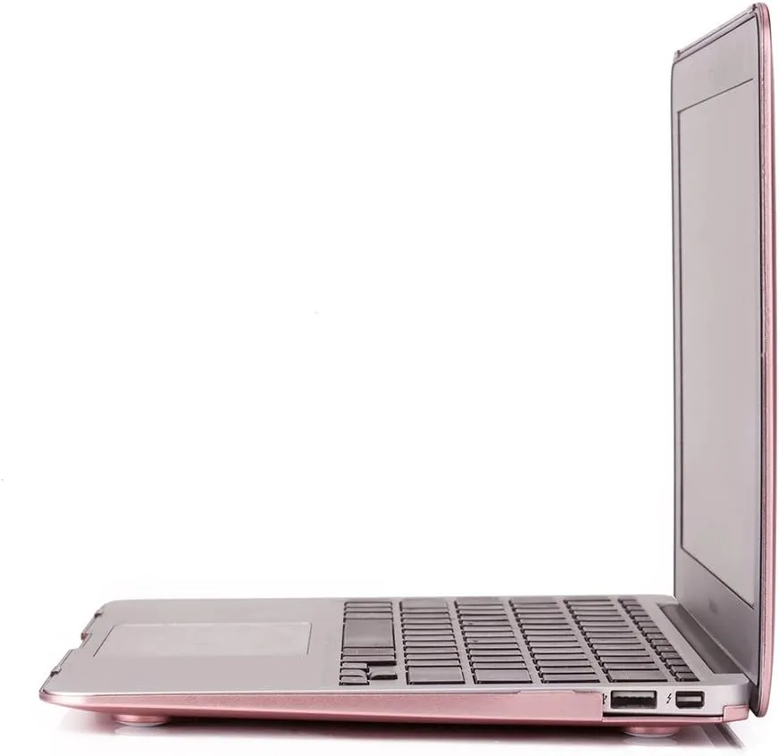RUBAN Case Compatible with MacBook Air 13 Inch (Models: A1369 & A1466, Older Version 2010-2017 Release), Slim Snap On Hard Shell Protective Cover and Keyboard Cover, Rose Gold