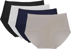 RUFINA #880 - Pack of 4 - Womens Seamless Laser Cut Full Brief Panties Soft and Comfort Underwear