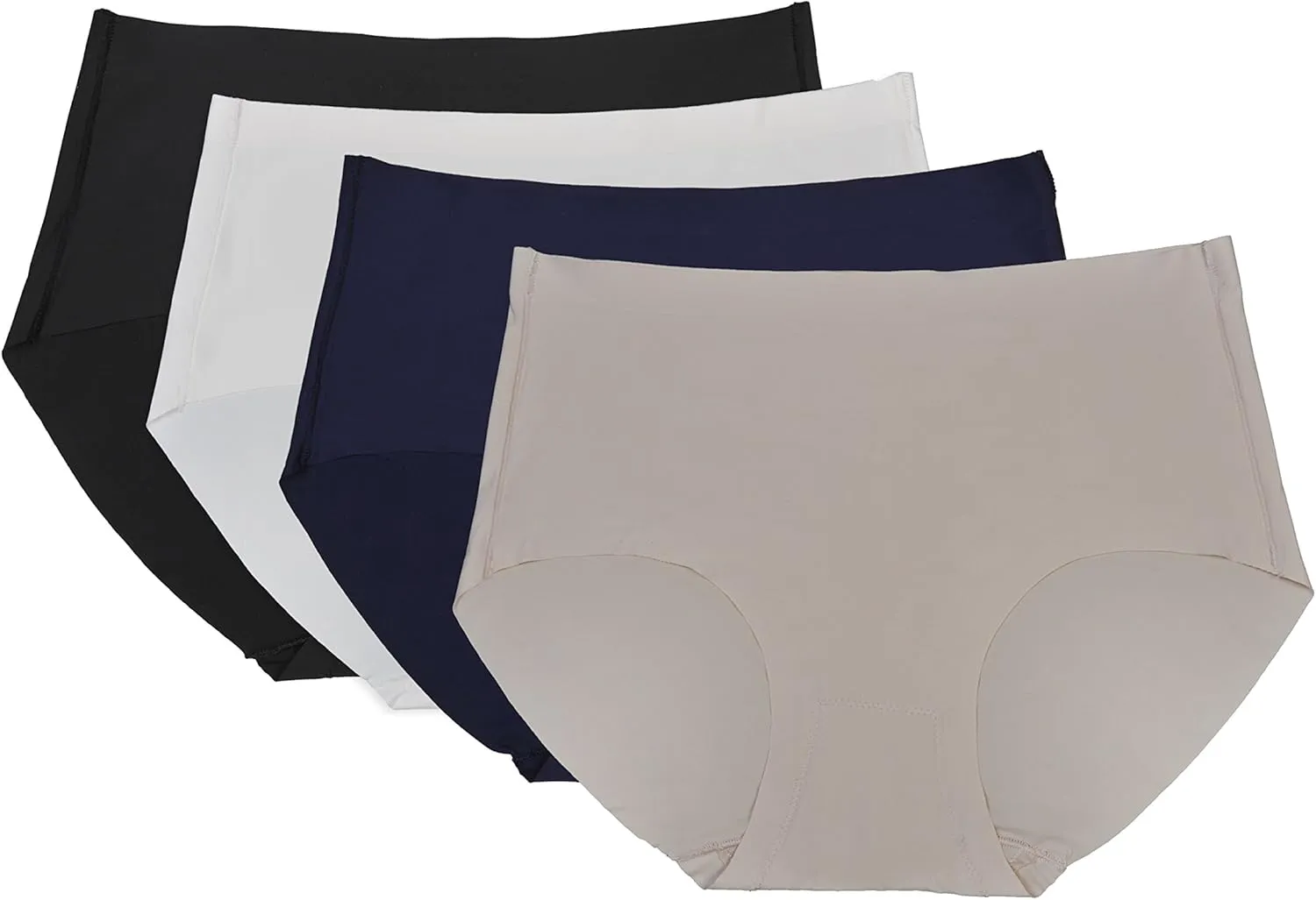 RUFINA #880 - Pack of 4 - Womens Seamless Laser Cut Full Brief Panties Soft and Comfort Underwear
