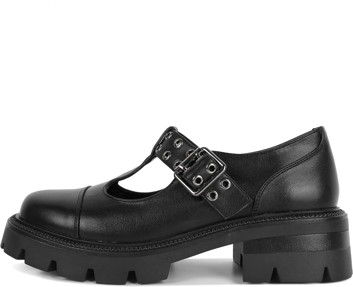 SAMMITOP Women's Mary Jane Shoes Platform Lug Sole Low Heel Chunky Pumps Round Toe Oxfords Shoes Kawaii Punk Goth Uniform Dress Shoes 2 Inches