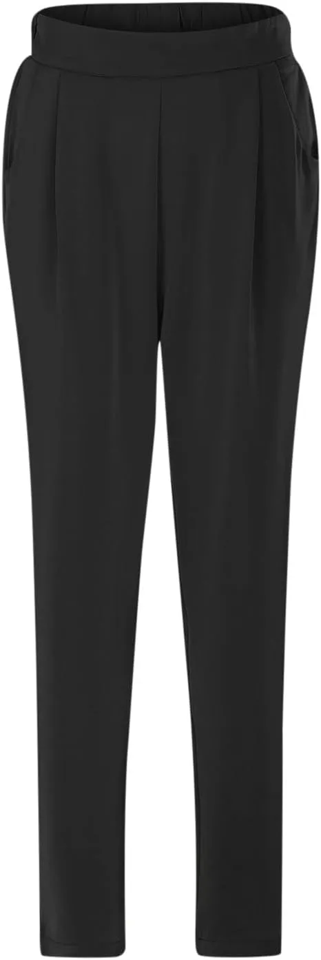 Satin Pants for Women High Waisted Pants Casual Loose Fitting Slacks with Imitation Silk Pockets Stretchy Trousers