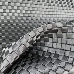 Satin Steel Checkerboard Basket Weave - Silver