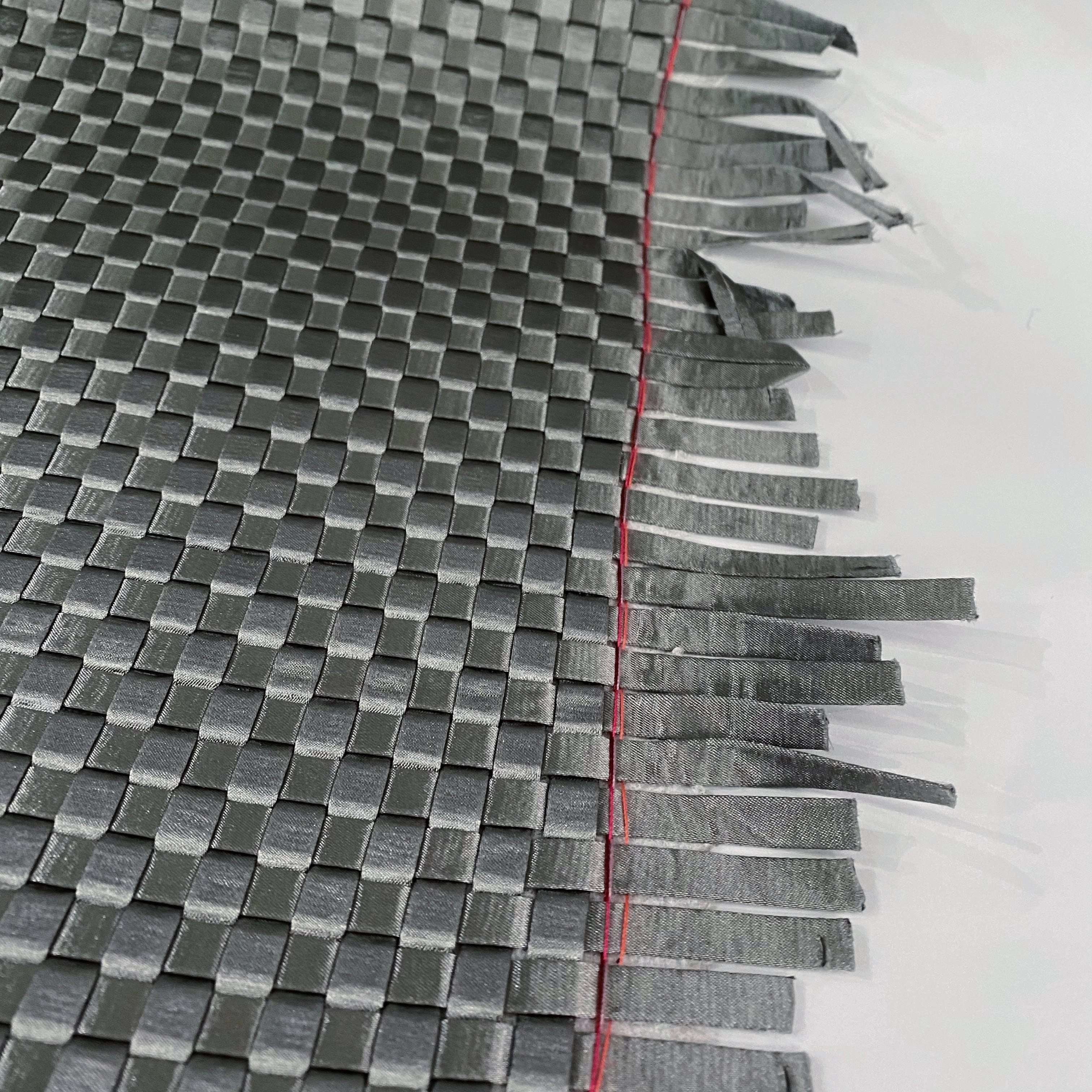 Satin Steel Checkerboard Basket Weave - Silver