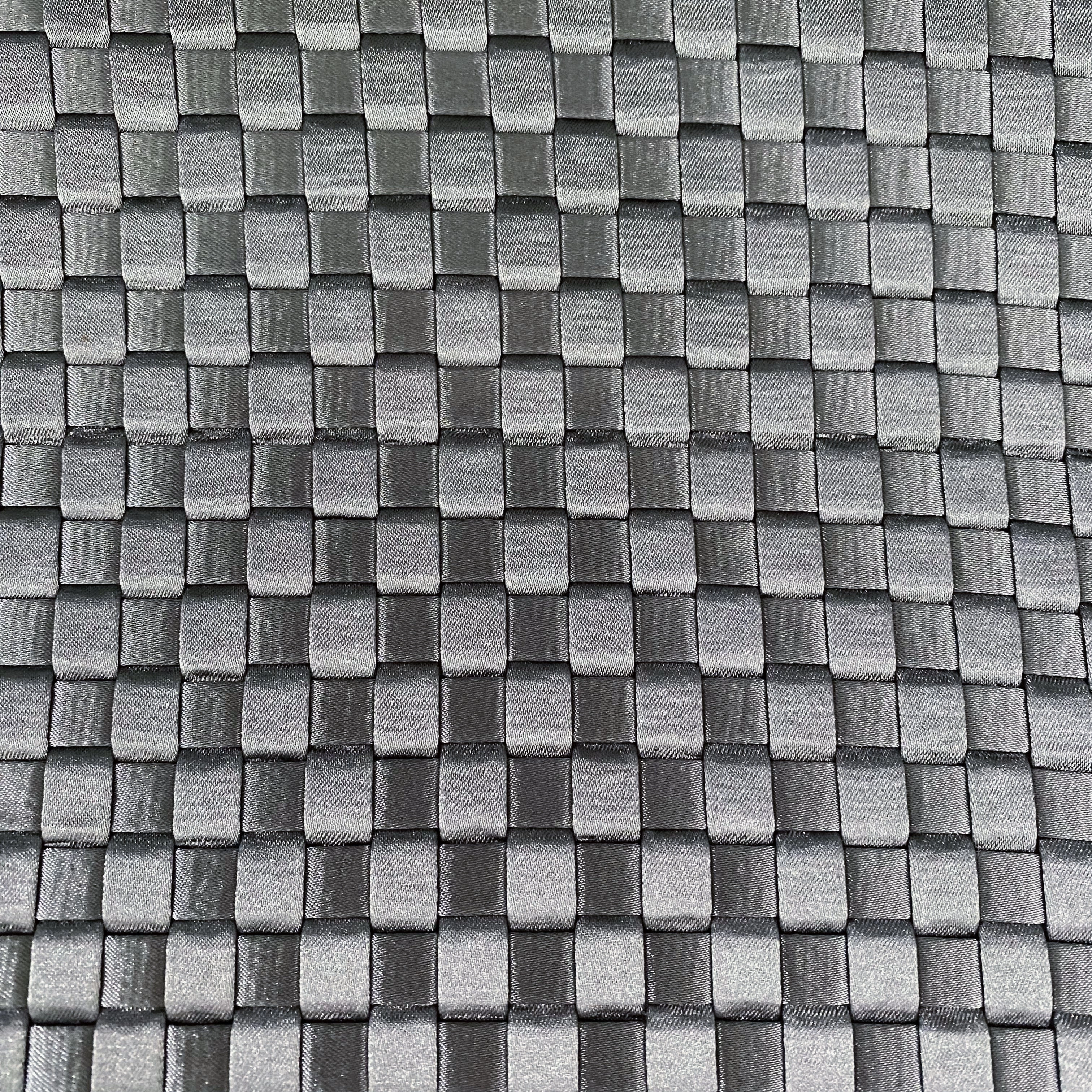 Satin Steel Checkerboard Basket Weave - Silver