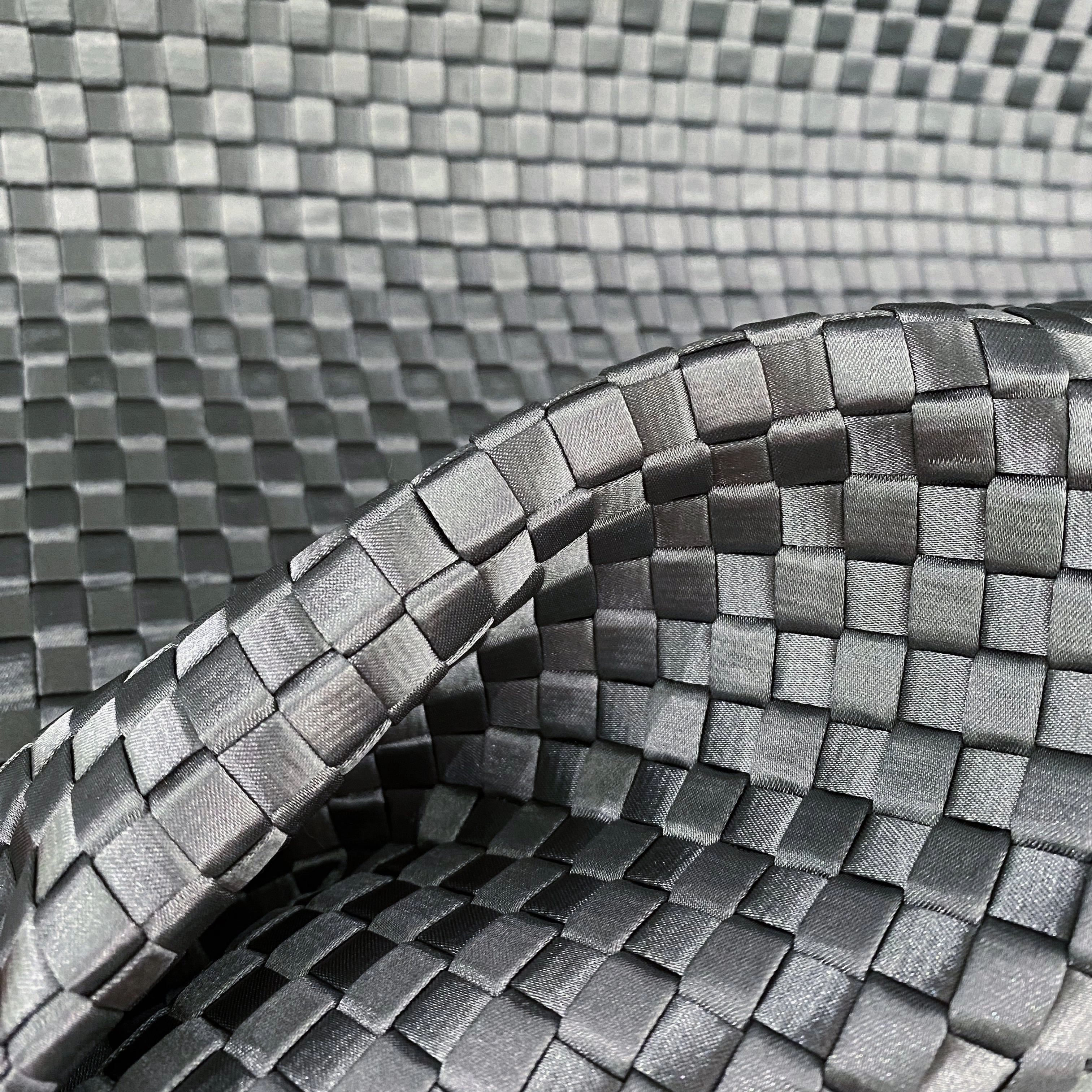 Satin Steel Checkerboard Basket Weave - Silver