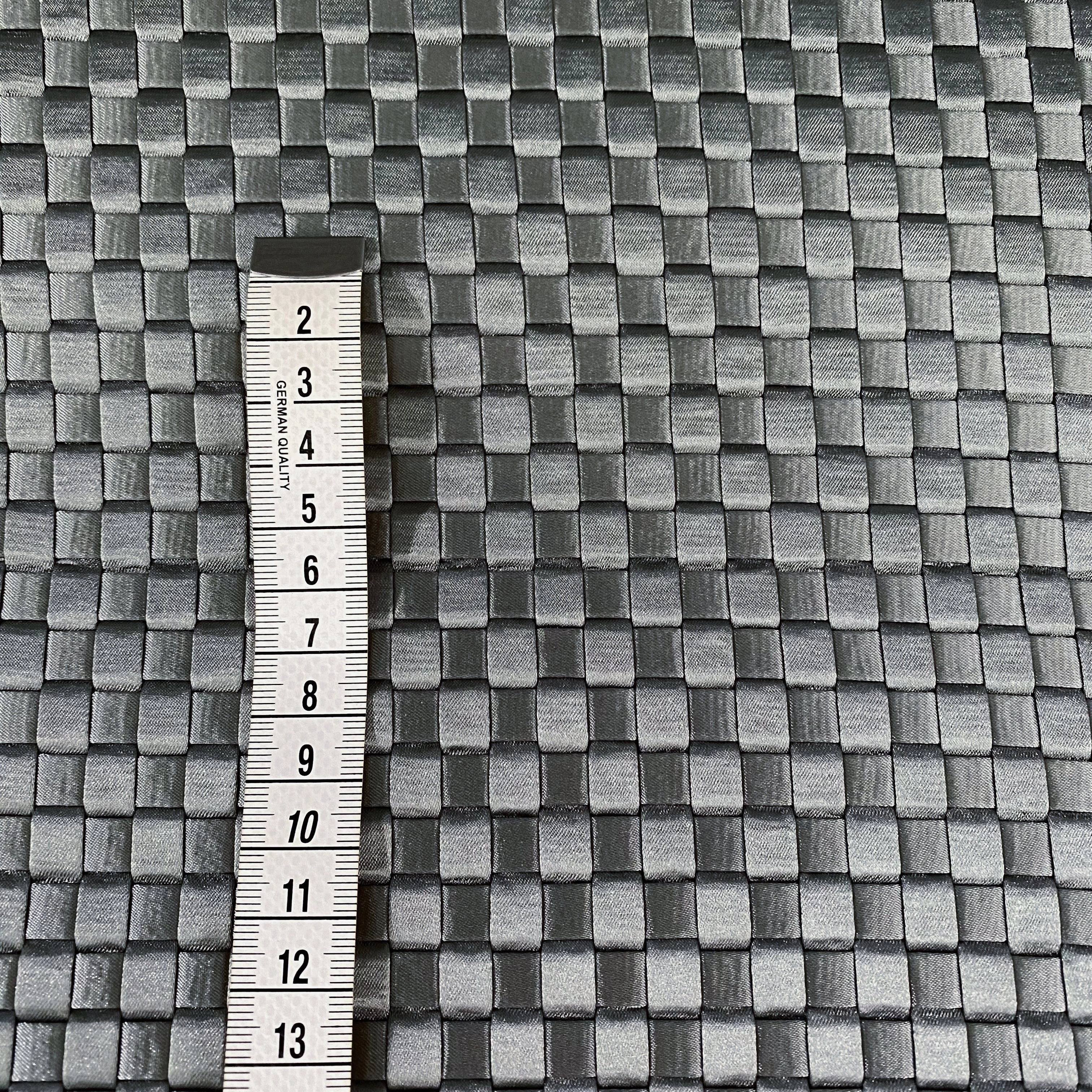 Satin Steel Checkerboard Basket Weave - Silver