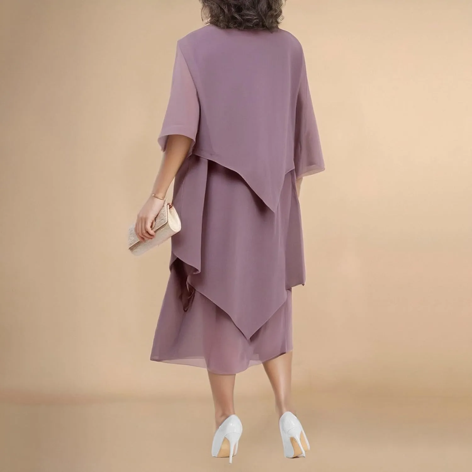 Semi Formal Dresses for Women Plus Size Casual Half Sleeve Flowy Midi Funeral Dress Wedding Spring Country Concert Outfits