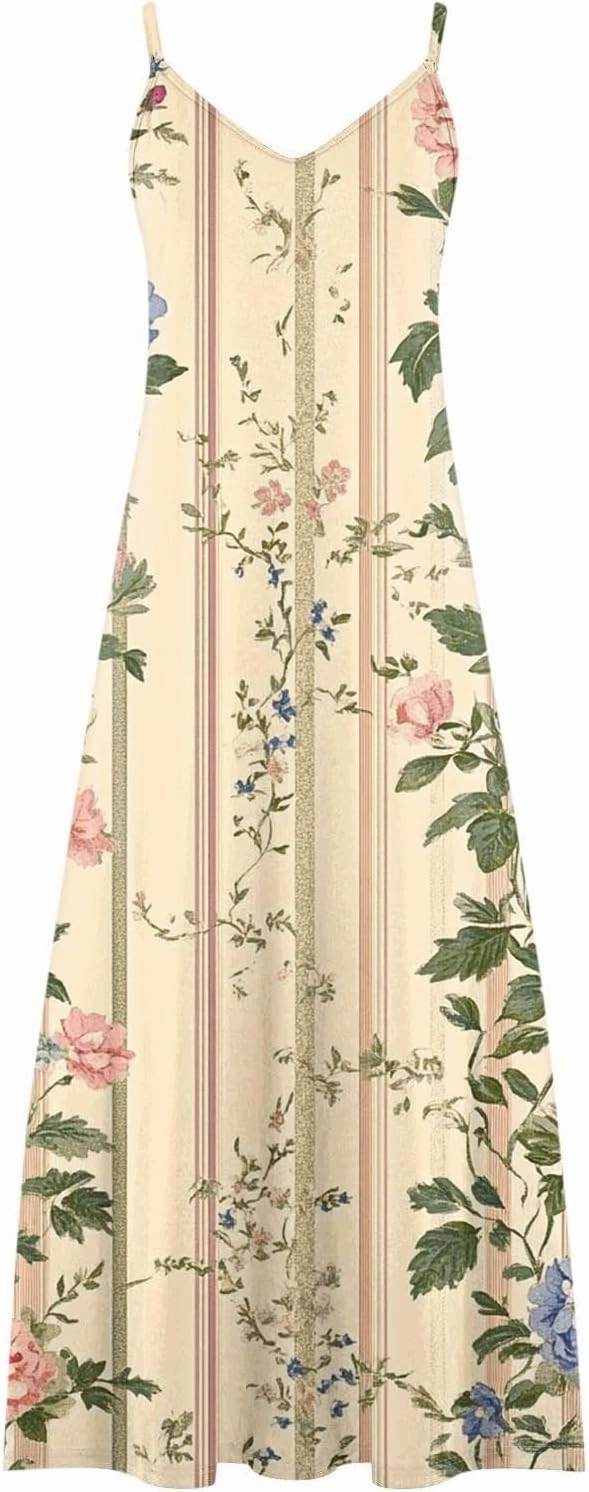 Sexy Dresses for Women V-Neck Spaghetti Strap Sleeveless Boho Sundress Summer Ruched Maxi Wedding Guest Dress