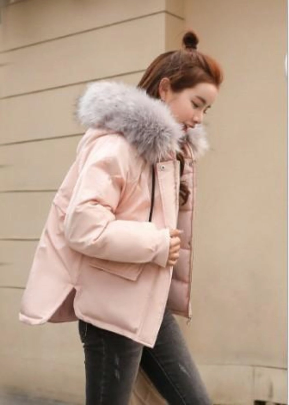 Short Hooded Puffy Winter Coat for Women
