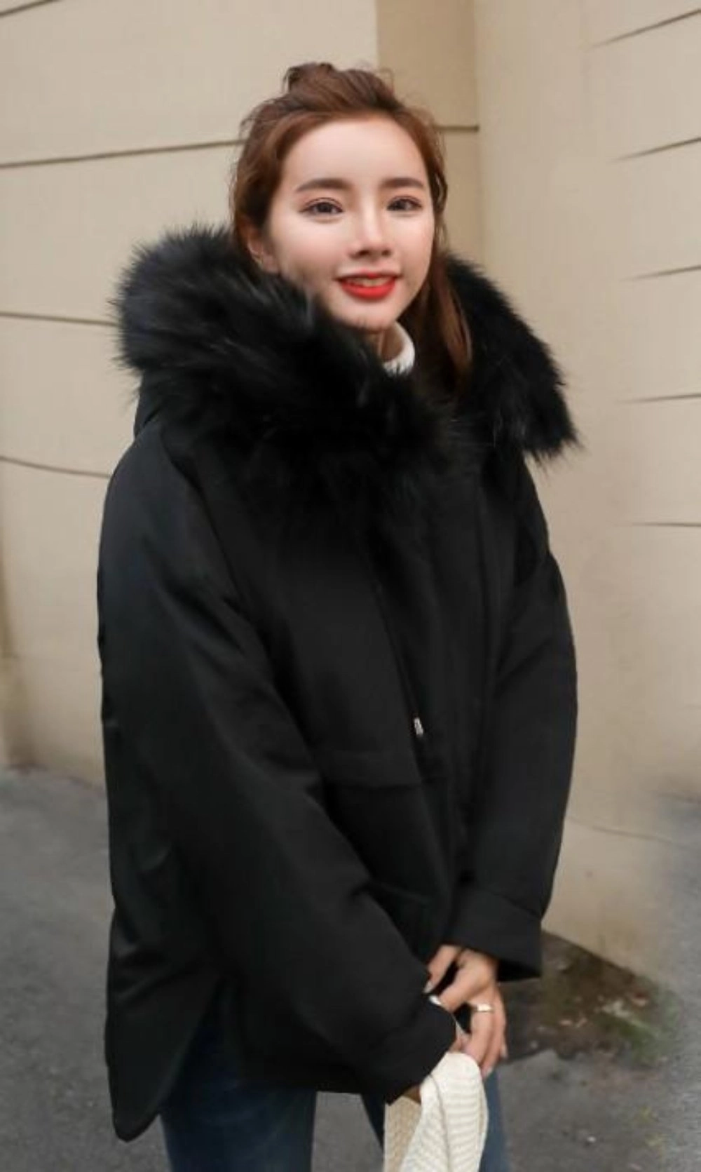 Short Hooded Puffy Winter Coat for Women
